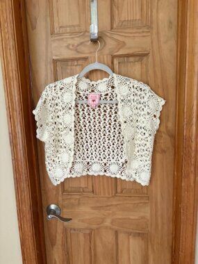 Pink Republic crocheted cropped vest